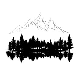 Wallity Nature And Mountain - 12 Escultura de pared de metal Blanco y Negro